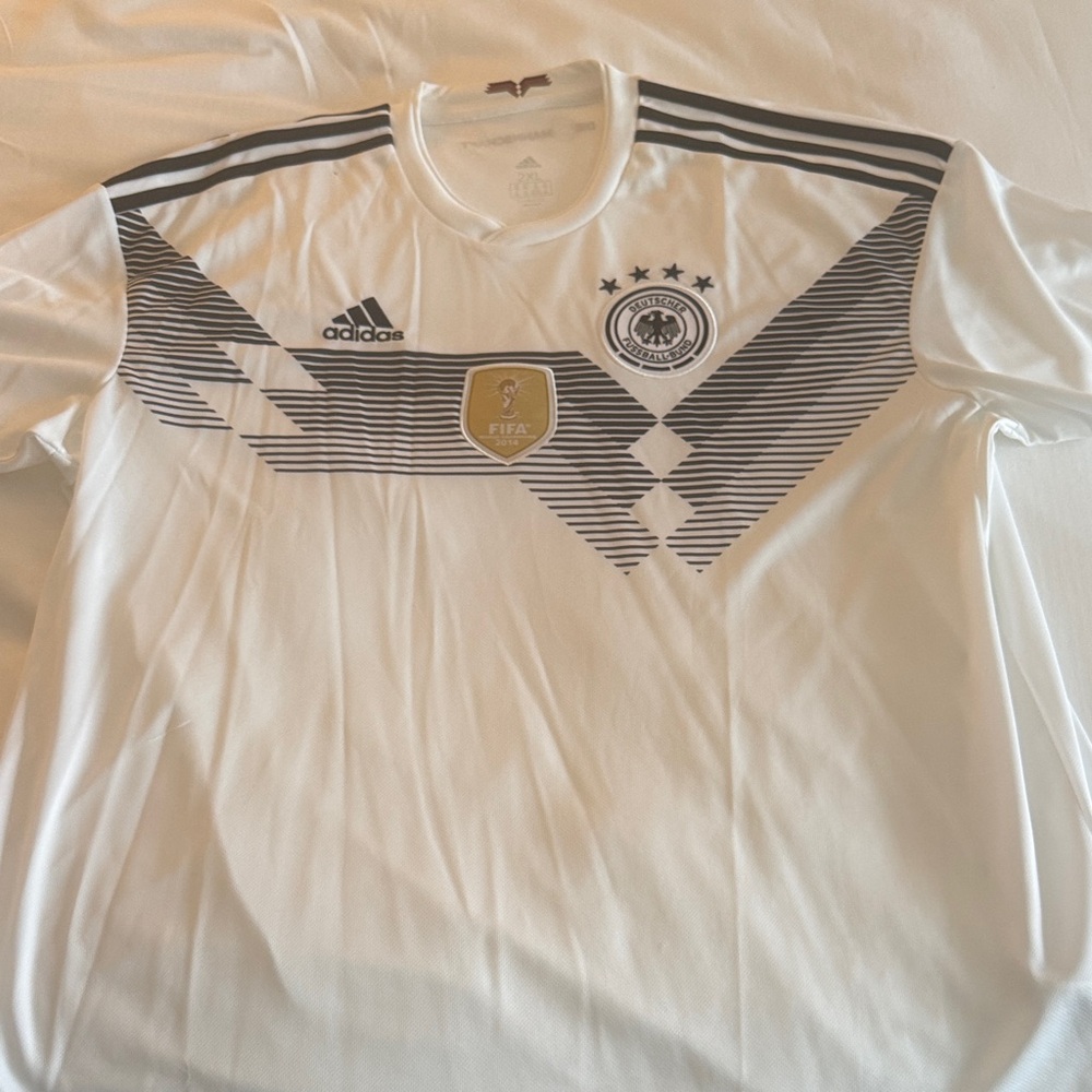 Adidas Deutscher Soccer White and Black FIFA Team Jersey - Germany